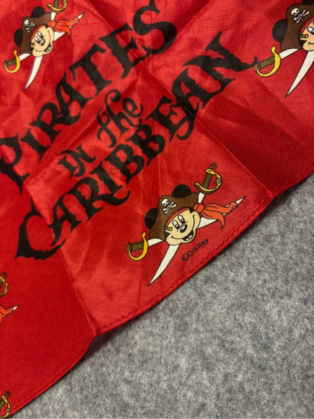 Disney Pirates of the Caribbean Mickey Mouse Bandana Lot of 10 Red 21” Scarves